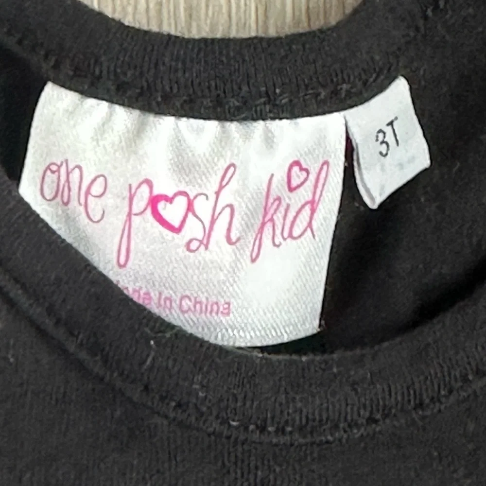 ONE POSH KID Elegant Black Kids Dress with Silver Bow